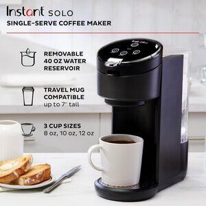 Instant Solo Single Serve Coffee Maker, From the Makers of Pot, K-Cup Pod, Black